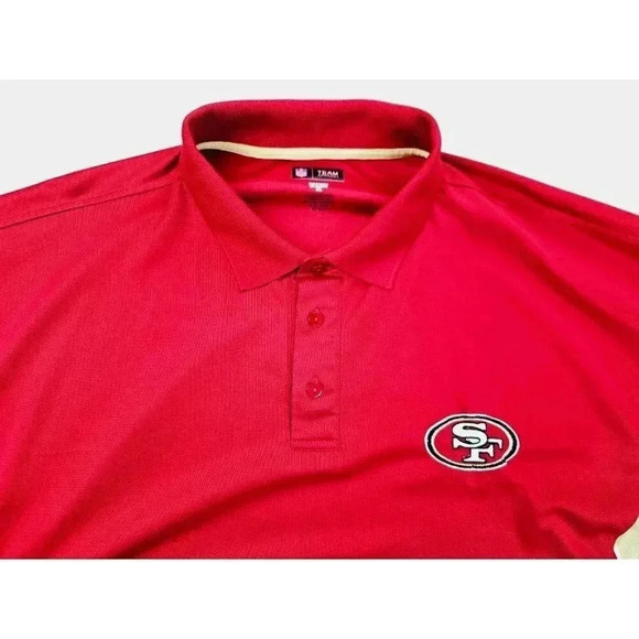 NFL Team Apparel Size 4XL Men's San Francisco 49ers Red Short Sleeve Logo Polo - Picture 5 of 9